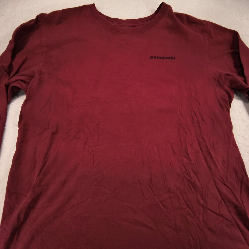 Patagonia Casual Long Sleeve Crew Neck Shirt Mens Size Medium M Red Black